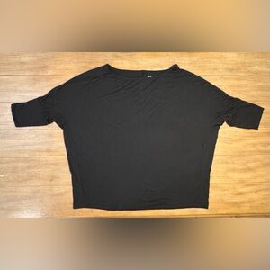 Roaman's Elegant Black Short Sleeve Top